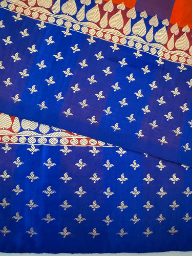 Banarasi Katan Silk Saree | Royal Blue | Gold Zari | Handwoven | Silk Mark Certified | Ships from California